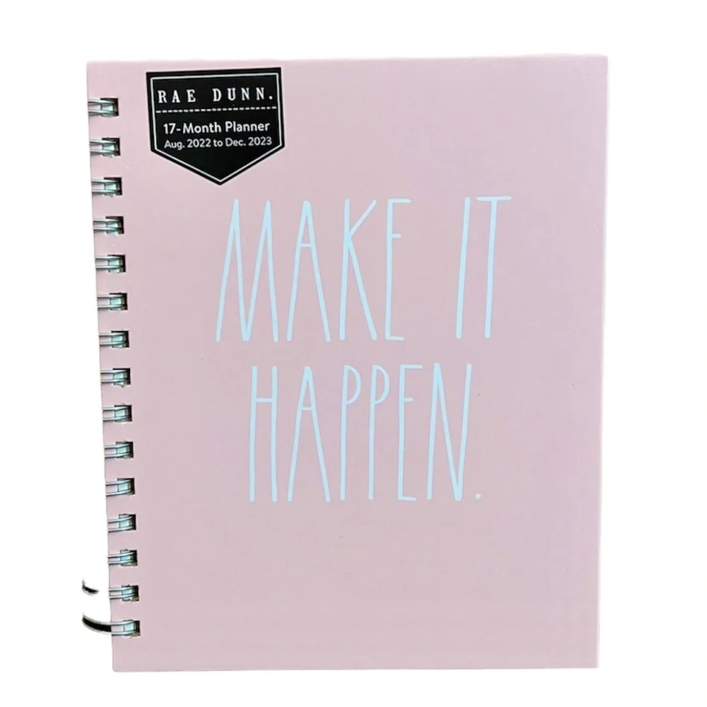 🆕 Rae Dunn MAKE IT HAPPEN Planner 2023 Pink - Picture 3 of 14